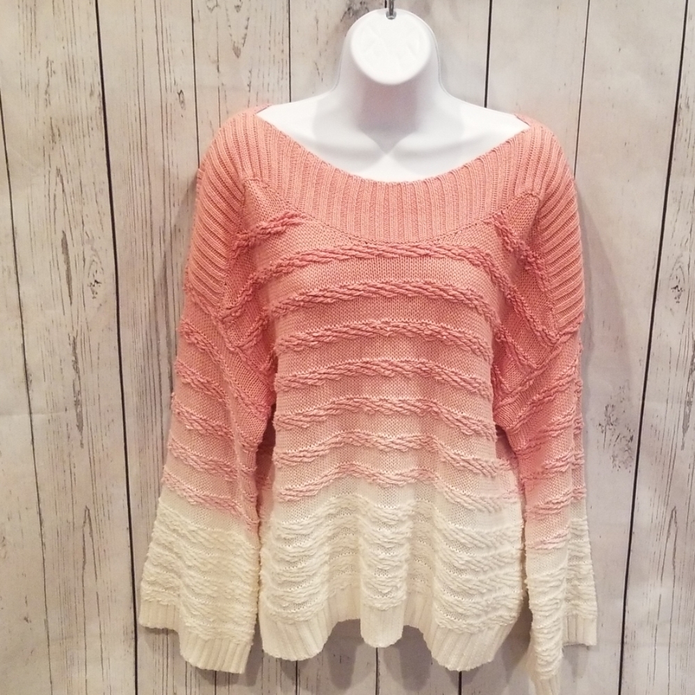 NWOT NEVER WORN INC Pink/White Ombre Knit Sweater!